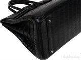 Birkin 35 Black Matte Alligator Crocodile PHW