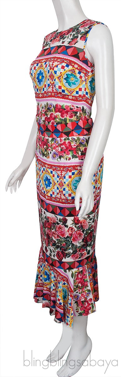 Mambo Print Peplum Skirt & Sleeveless Top