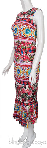 Mambo Print Peplum Skirt & Sleeveless Top