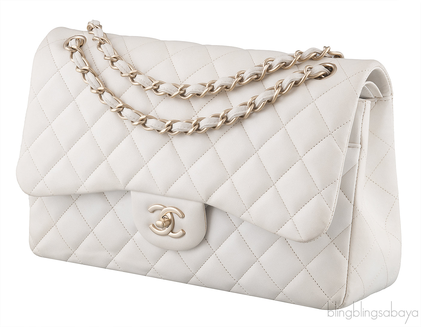 White Jumbo Flap Bag