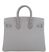 Birkin 25 Touch Grey Perle Crocodile Matte Togo GHW