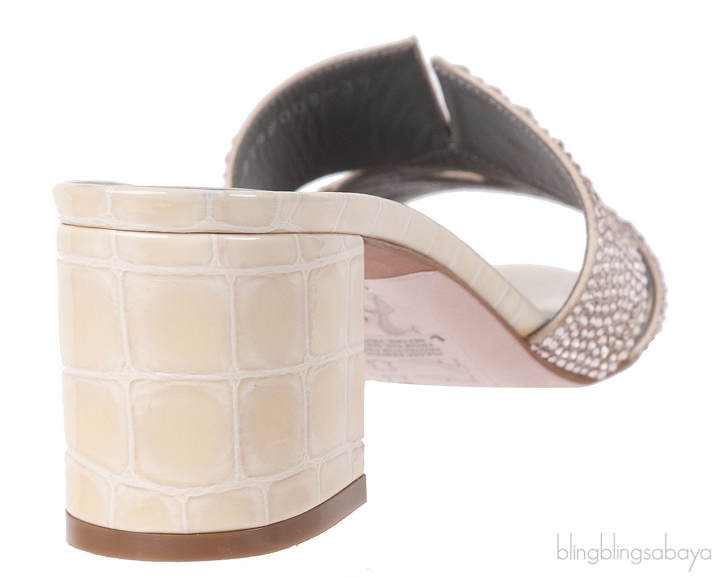 Pink Crystal Croc Embossed Sandals