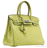 Birkin 30 Ostrich Vert Anis