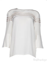 White Third-Quarter Sleeves Blouse