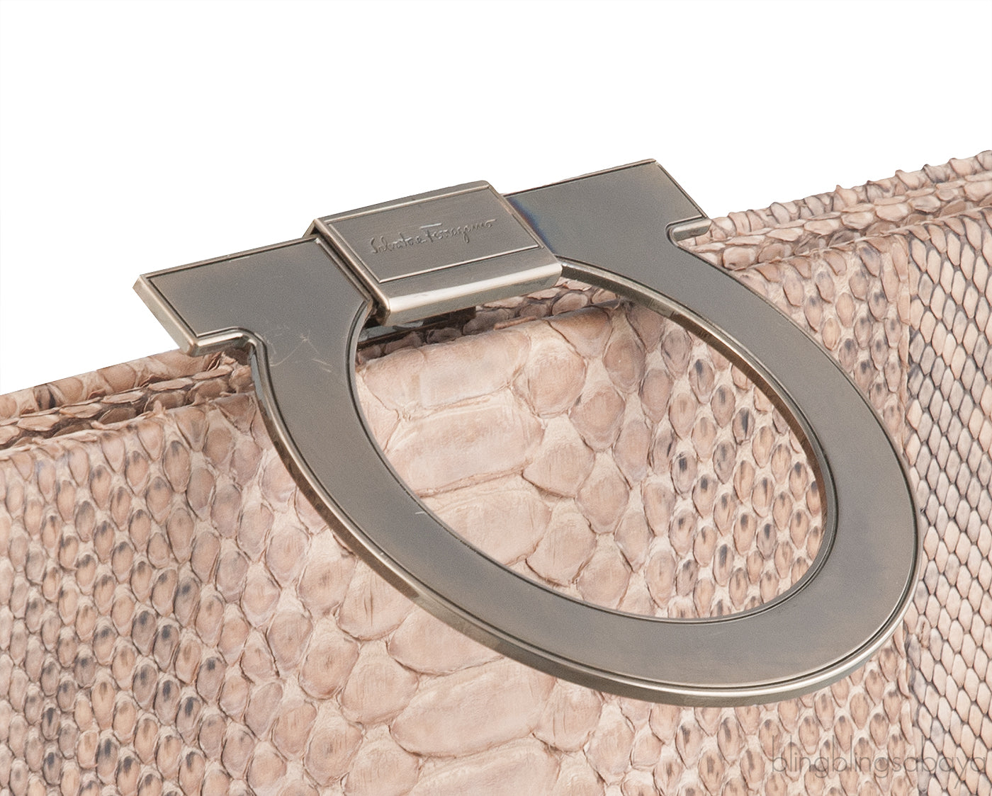 Brown Python Long Clutch