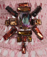 LV Pink and Crystal Raffia Crochet Visor