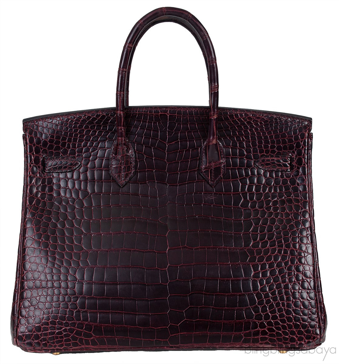 Birkin 35 Prune Crocodile Porosus GHW