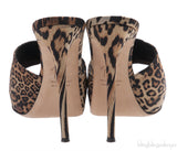 Giuseppe Zanotti Leopard Print Satin Mule Slides