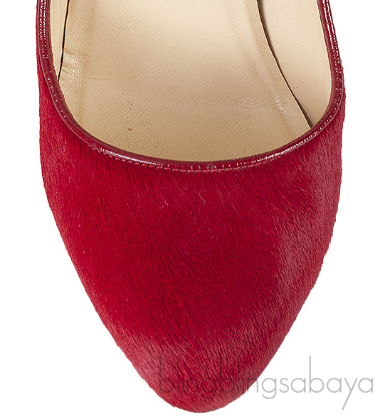 Red Pony Hair Heels