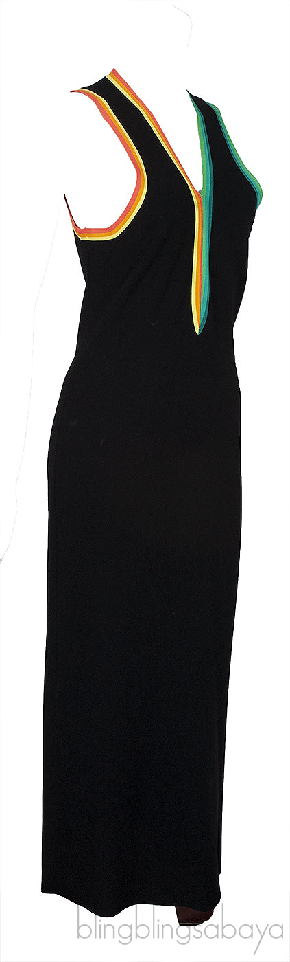 Black Stretch Jersey Maxi Dress