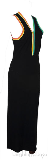 Black Stretch Jersey Maxi Dress
