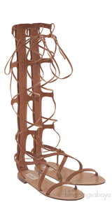 Valentino Garavani Brown Gladiator Flat Sandals