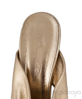 Metallic Gold Glen Leather Mules