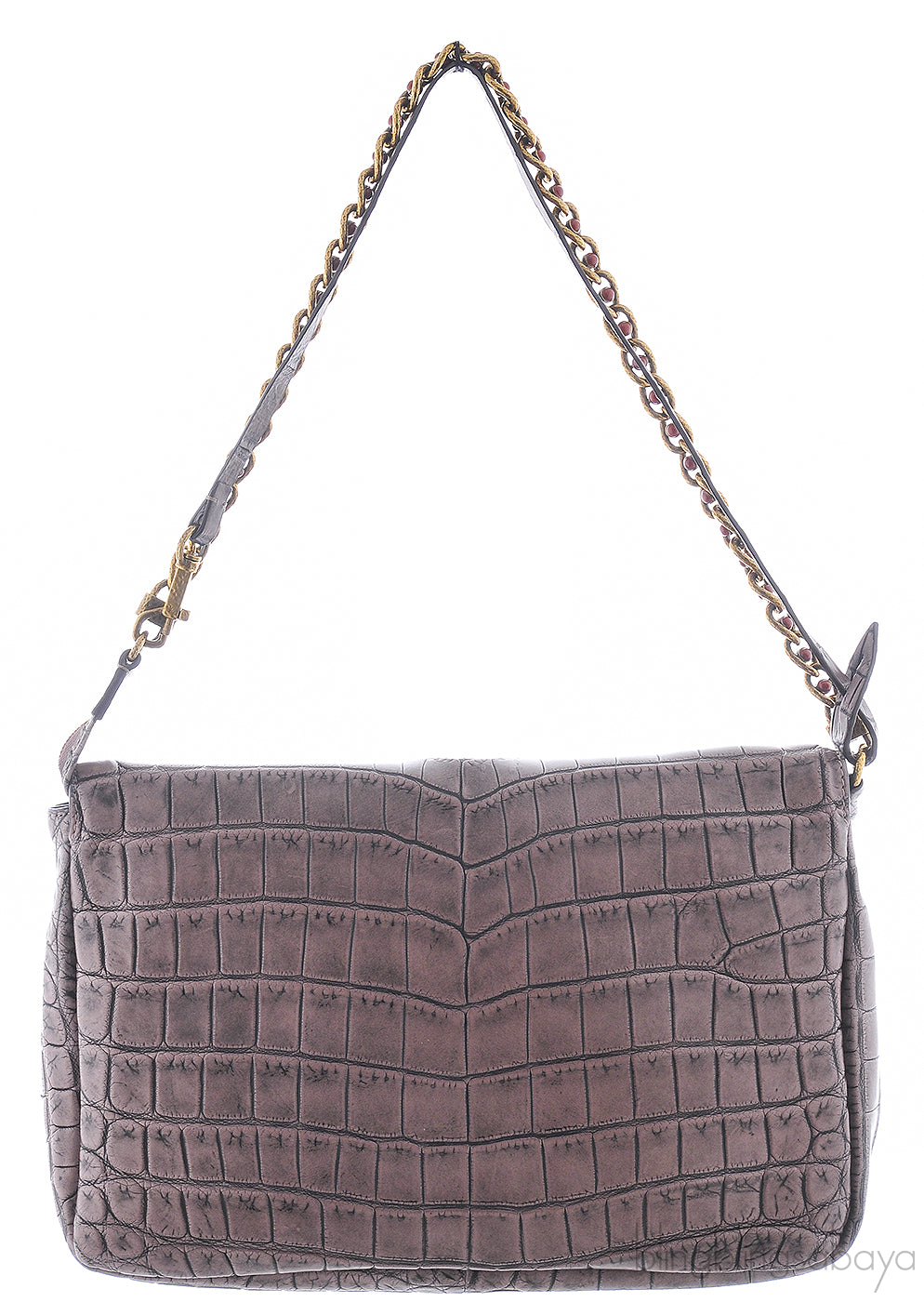 Ecrin Pochette Crocodile Chain Flap