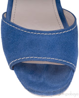 Blue Suede Wedge Sandals