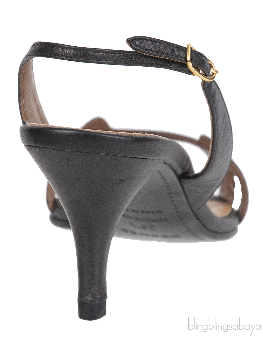 Hermes Black Night 70 Slingback Sandals