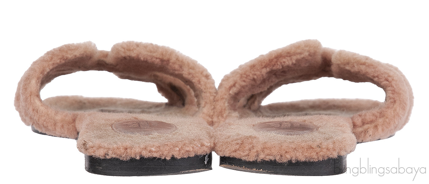 Hermes Oran Teddy Bear Brown Sandals
