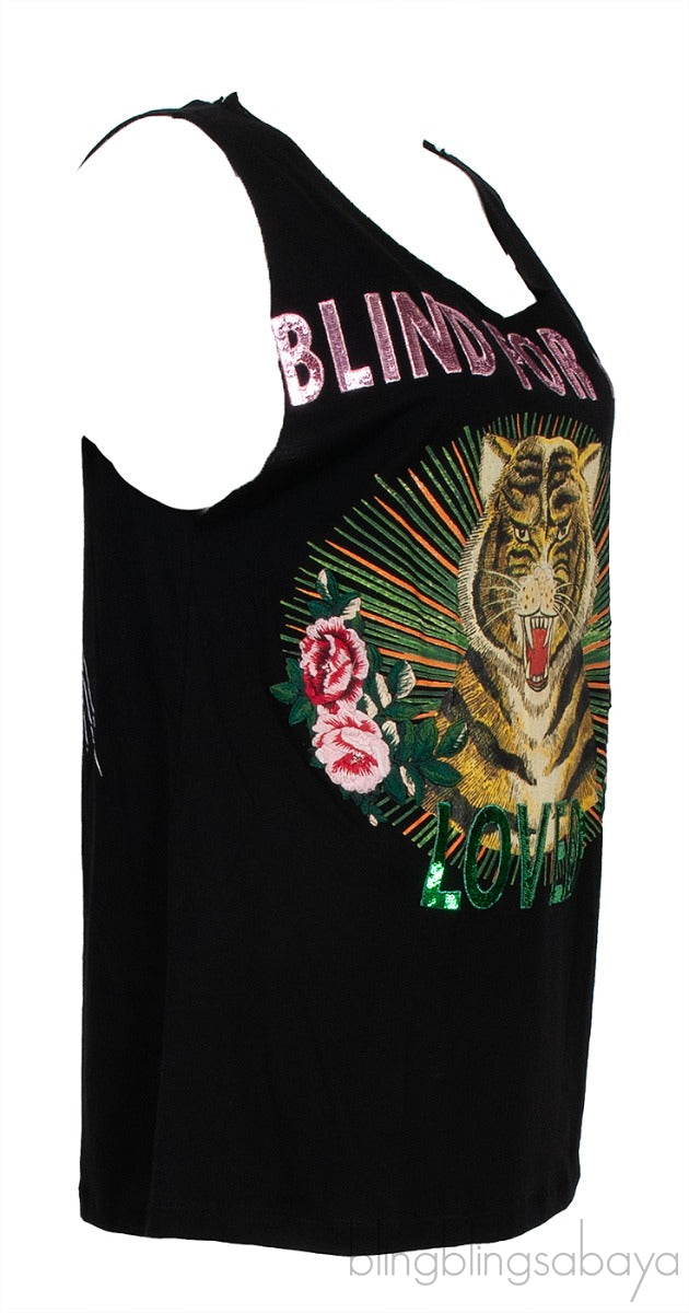 Blind For Love Tank Top Black