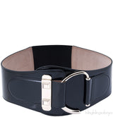Black Patent Elastic Wide Belt