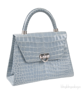 Cesare Furs Blue Gray Crocodile Handbag
