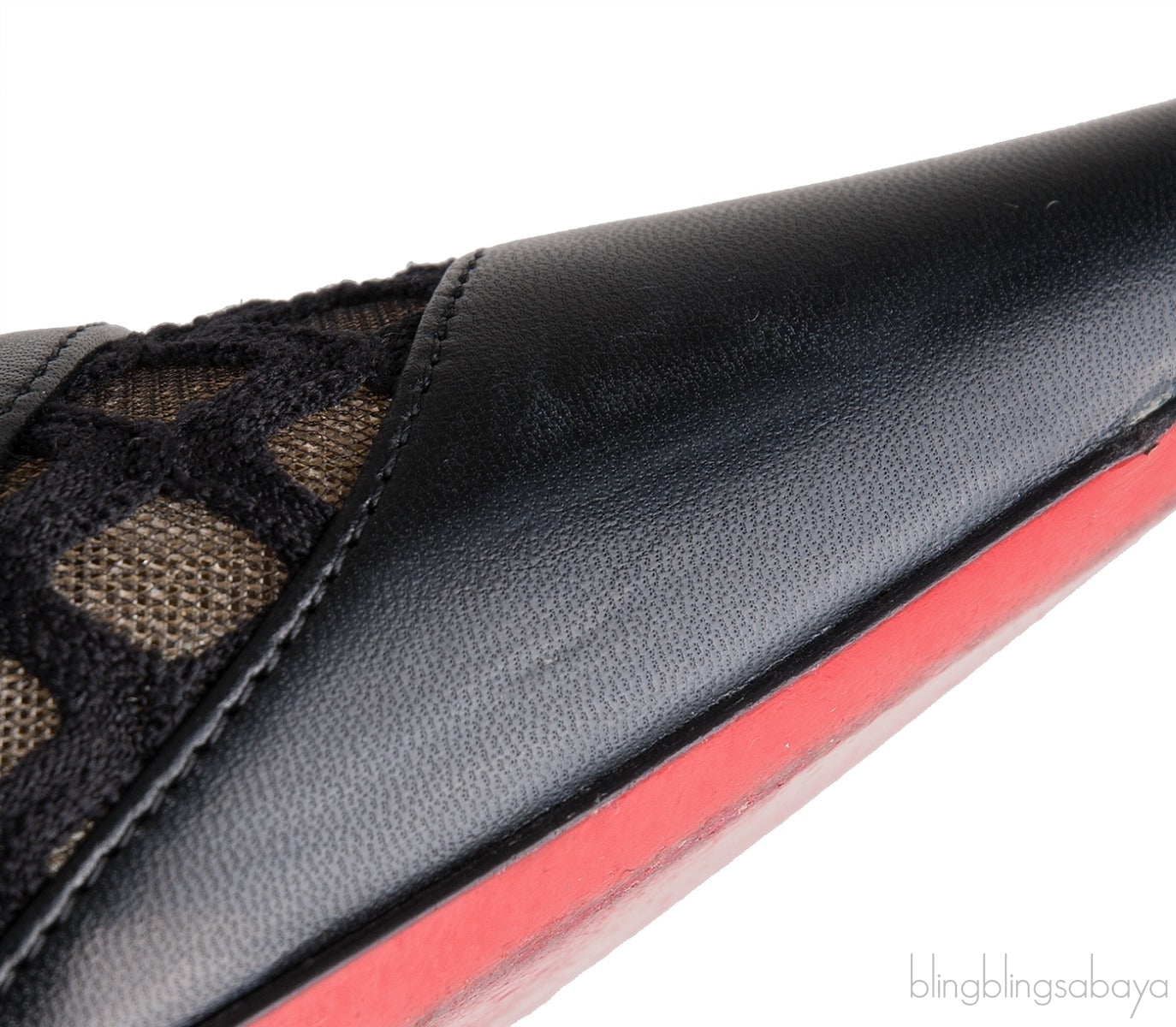 Black Cut-out Mesh Pointed Toe
