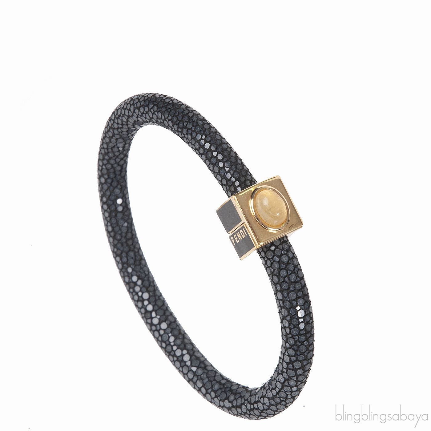 Fendi Resin Cabochon Stingray Bangle Bracelet