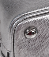 Silver Saffiano Promenade Top Handle Bag