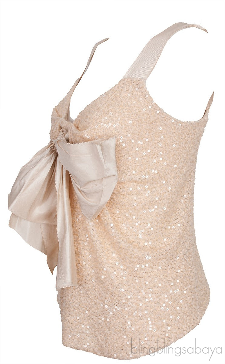Bow Sequined Embellished Top