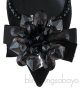 Black Catrin Bead Emb Vamp Heels