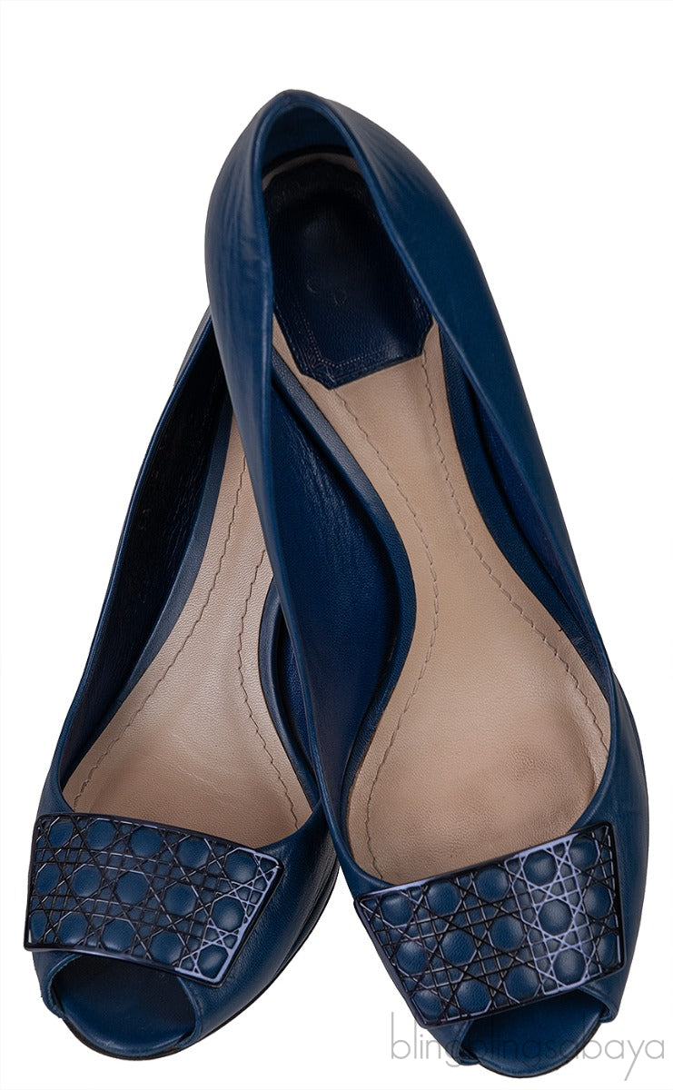 Blue Cannage Vamp Peep Toe Heels