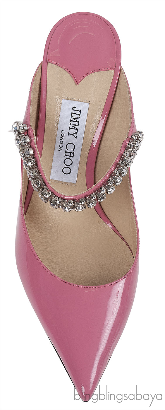 Jimmy Choo Bing Pink Crystal Embellished Mule 38