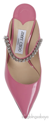 Jimmy Choo Bing Pink Crystal Embellished Mule 38