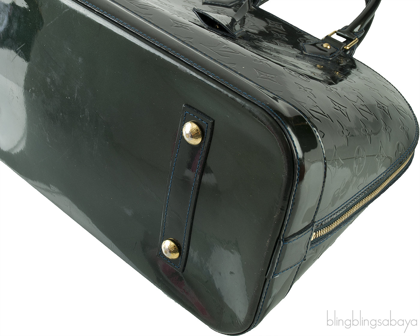 Louis Vuitton Alma Monogram Vernis Dark Green GM