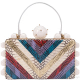 Viper Skin Lucite Studs Clutch*