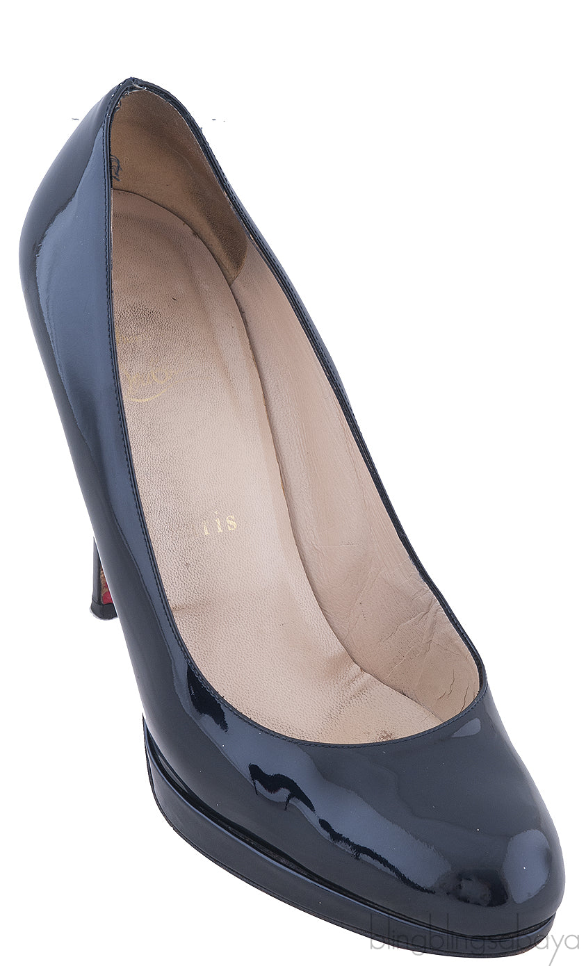 Midnight Blue Patent Leather Heels