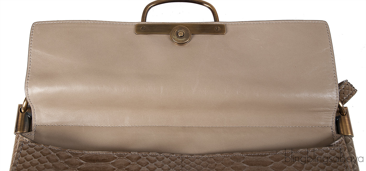 Roger Vivier Greyish Brown Python Shoulder Bag