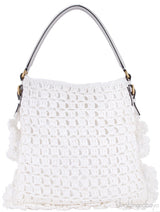 White Crochete Raffia Bag