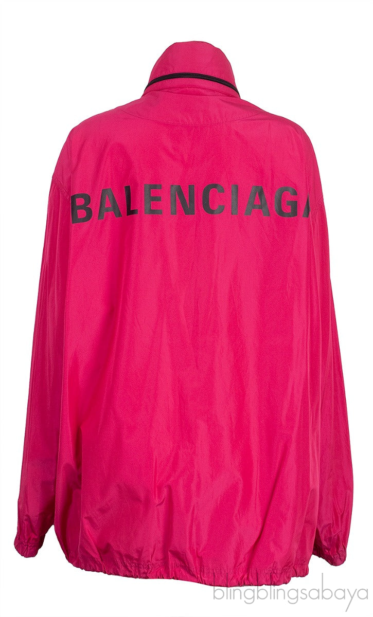 Fuchsia Pink Logo Hoodie Windbreaker