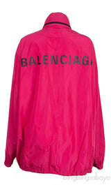 Fuchsia Pink Logo Hoodie Windbreaker
