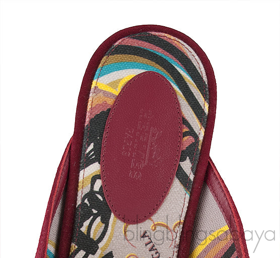 Oz Suede Bordeaux Mule