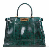 Fendi Peekaboo Medium Green Python Bag