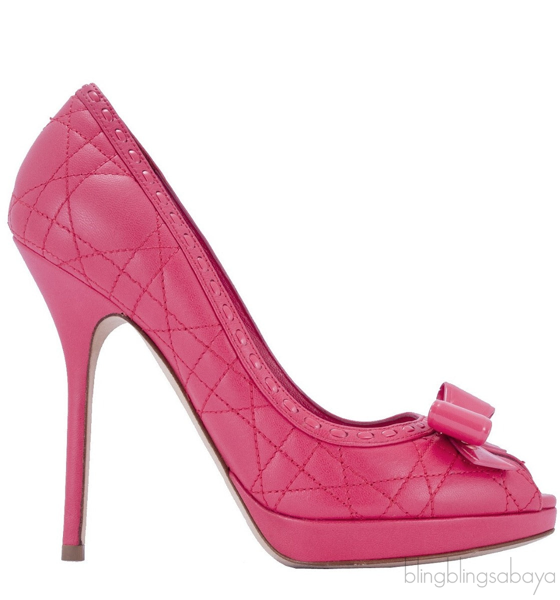 Cannage Quilted Leather Bow Pump