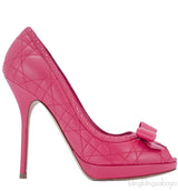 Cannage Quilted Leather Bow Pump