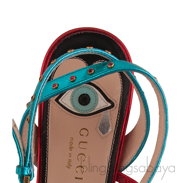 Crystal Hand Applique Emb. Sandals