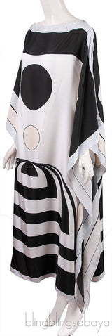 Multicolor Silk Kaftan Dress