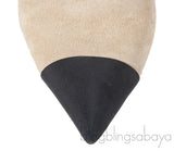 CHANEL BEIGE AND BLACK SUEDE POINTED MULE