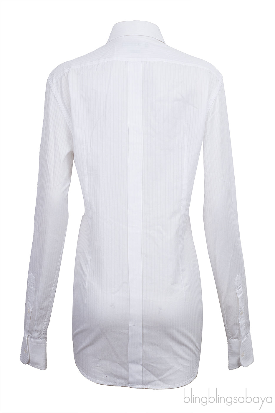 Dolce & Gabbana Gold White Cotton Long Sleeve Shirt