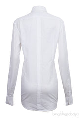 Dolce & Gabbana Gold White Cotton Long Sleeve Shirt