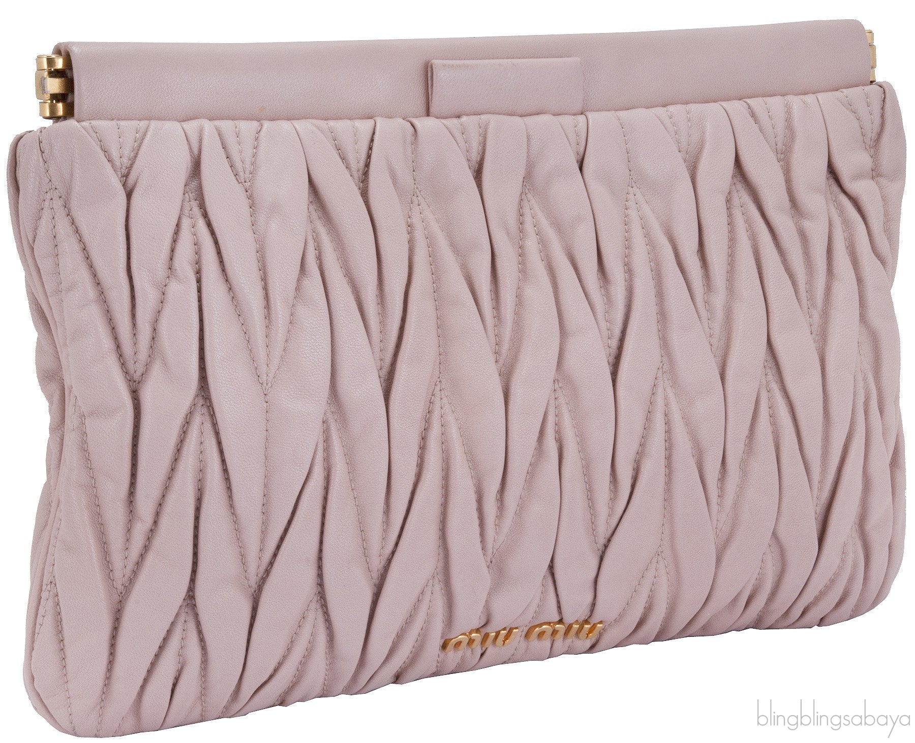 Nude Matelasse Leather Clutch