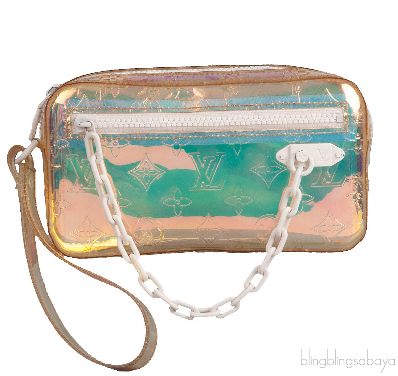 Virgil Prism Monogram Hologram Wristlet Bag